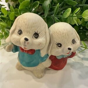 🎄Little Friends Jamestown Dogs Porcelain Figurine  Vintage